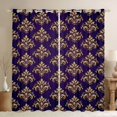 thumbnail image 1 of Homewish Rustic Victorian Flower Blackout Curtains Set of 2 (52x84 Each),Baroque Pattern Window Curtains,Gold Damask Print Curtains and Drapes For Adult,Luxury Bedroom Decor, 1 of 6