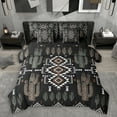 thumbnail image 1 of Homewish Rustic Western Aztec 7-Piece Bedding Comforter Set,Desert Botanical Cactus King Bedding Sets,Black Brown Bed Sheets For Men Women,Breathable Home Decor Reversible, 1 of 8