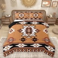 thumbnail image 1 of Homewish Rustic Western Aztec Bedding Comforter Set,Ancient Boho Tribal Twin Comforter Sets,Brown Beige Black Bedding Set For Men Women,Breathable Home Decor Reversible,2pcs, 1 of 8