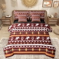 thumbnail image 1 of Homewish Rustic Western Cowboy 7-Piece Twin Bedding Sets,Boho Style Dreamcatcher Bedding Comforter Set,Red White Orange Sheet Sets For Men Women,Super Cozy Room Decor Reversible, 1 of 8