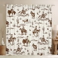 thumbnail image 1 of Homewish Rustic Western Cowboy Black Out Curtains,Tropical Desert Cactus Curtains Pack of 2 (42x63 Each),Country Farmhouse Cattle Bedroom Curtains For Boys Kids,Microfiber Bedroom Decor, 1 of 6
