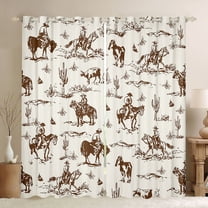 Homewish Rustic Western Cowboy Black Out Curtains,Tropical Desert Cactus Curtains Pack of 2 (42x63 Each),Country Farmhouse Cattle Bedroom Curtains For Boys Kids,Microfiber Bedroom Decor
