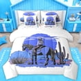 thumbnail image 1 of Homewish Rustic Western Cowgirl 7-Piece Twin Bedding Sets,Country Farmhouse Lodge Bedding Comforter Set,Blue Oil Pianting Sheet Sets For Kids,Breathable Home Decor Reversible, 1 of 8