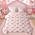 thumbnail image 1 of Homewish Rustic Western Cowgirl 7pcs Bedding Comforter Set,Farmhouse Horseshoe Horse Queen Bedding Sets,Pink Stras Print Queen Sheet Sets For Girls Teens,Microfiber Bedroom Decor Reversible, 1 of 9