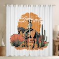 thumbnail image 1 of Homewish Rustic Western Cowgirl Curtains Pack of 2 (42x84 Each),Desert Botanical Cactus Curtains Blackout,Brown White Bedroom Curtains For Girls,Ultra Soft Home Decor, 1 of 6