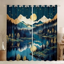 Homewish Rustic Western Farmhouse Black Out Curtains,Galaxy Starry Sky Curtains Pack of 2 (42x63 Each),Country Natural Scenery Bedroom Curtains For Men Women,Microfiber Bedroom Decor