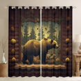 thumbnail image 1 of Homewish Safari Bear Black Out Curtains,Country Farmhouse Cabin Curtains Pack of 2 (42x63 Each),Brown Pine Cone Bedroom Curtains For Boys,Super Cozy Room Decor, 1 of 6