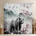 thumbnail image 1 of Homewish Safari Bear Black Out Curtains for Teens Boys Girls,Japanese Style Curtains Pack of 2 (42x63 Each),Chic Floral Sakura Bedroom Curtains,Luxury Bedroom Decor, 1 of 6