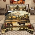thumbnail image 1 of Homewish Safari Bear Moose Bedding Comforter Set,Rustic Farmhouse Cabin Twin Comforter Sets,Autumn Country Plant Bedding Set For Boys Teens,Super Cozy Room Decor Reversible,2 Pieces, 1 of 8