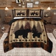 thumbnail image 1 of Homewish Safari Bear Queen Comforter Set,Rustic Farmhouse Cabin Bedding Sets,Retro Texas Stars Bedding Comforter Set For Boys,Breathable Home Decor Reversible,3pcs, 1 of 8