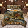 thumbnail image 1 of Homewish Safari Bears Boy Girl 3 Pieces Queen Comforter Set,Rustic Jungle Cabin Cottage Ultra Soft Bedding Sets,Jungle Animal Wildlife Bedding Comforter Set Breathable,Ultra Soft Home Decor, 1 of 8