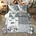 thumbnail image 1 of Homewish Safari Deer Bear 7pcs Bedding Comforter Set,Rustic Farmhouse Cabin Queen Bedding Sets,Gray Plaid Grid Queen Sheet Sets For Adults,Ultra Soft Home Decor Reversible, 1 of 9