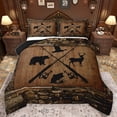 thumbnail image 1 of Homewish Safari Deer Bear Queen Comforter Set,Wild Animal Bedding Sets,Pike Fish Bedding Comforter Set For Boys Teens,Breathable Home Decor Reversible,3-Piece, 1 of 8