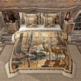 thumbnail image 1 of Homewish Safari Deer Bedding Comforter Set 7pcs for Teenagers,Jungle Animal Queen Bedding Sets Super Cozy,Autumn Vintage Retro Aesthetic Queen Sheet Sets,Luxury Bedroom Decor,Reversible, 1 of 8
