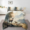 thumbnail image 1 of Homewish Safari Deer Elk Bedding Comforter Set,Jungle Wildlife Twin Comforter Sets,Brown Blue Bedding Set For Boys Teens,Microfiber Bedroom Decor Reversible,2 Pieces, 1 of 9