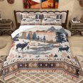 thumbnail image 1 of Homewish Safari Deer Full Size Comforter Sets,Retro Aztec Geometric Bedding Comforter Set,Beige Brown Bedding Sets For Boys Teens,Super Cozy Room Decor Reversible,3 Pieces, 1 of 8