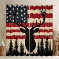 thumbnail image 1 of Homewish Safari Deer Silhouette Black Out Curtains,American Flage Pattern Curtains Pack of 2 (42x63 Each),Red Beige Black Bedroom Curtains For Boys Teens,Super Cozy Room Decor, 1 of 6