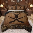 thumbnail image 1 of Homewish Safari Deer Silhouette Full Size Comforter Sets,Rustic Farmhouse Cabin Bedding Comforter Set,Jungle Animal Bedding Sets For Teens,Super Cozy Room Decor Reversible,3pcs, 1 of 8