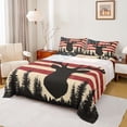 thumbnail image 1 of Homewish Safari Deer Silhouette Twin Sheet Sets,American Flage Pattern Twin Fitted Sheet,Red Beige Black Flat Sheet For Boys Teens,Super Cozy Room Decor,3 Pieces, 1 of 7