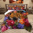 thumbnail image 1 of Homewish Safari Leopard Bedding Comforter Set,Wild Flower Floral Twin Comforter Sets,Purple Orange Pink Bedding Set For Boys Teens,Super Cozy Room Decor Reversible,2 Pieces, 1 of 8