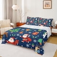 thumbnail image 1 of Homewish Santa Claus Deer 4pcs Bed Sheets For Preppy Children Kids,Merry Christmas King Sheets,Happy Winter Xmas Super Cozy Sheet Set,Luxury Bedroom Decor, 1 of 7