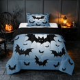 thumbnail image 1 of Homewish Scary Bat Silhouette Twin Comforter Sets, Halloween Horror Bedding Set, Sky Blue Black, Black Reversible, 2pcs 1 Comforter and 1 Pillowcase, 1 of 5