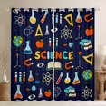thumbnail image 1 of Homewish Science Chemistry Black Out Curtains,Colorful Cartoon Pattern Curtains Pack of 2 (42x63 Each),Deepblue Blue Orange Bedroom Curtains For Boys Kids,Microfiber Bedroom Decor, 1 of 6