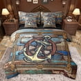 thumbnail image 1 of Homewish Ship Anchor Rudder 7-Piece Twin Bedding Sets,Ocean Adventure Bedding Comforter Set,Rustic Farmhouse Cabin Sheet Sets For Men Women,Ultra Soft Home Decor Reversible, 1 of 8