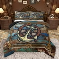 thumbnail image 1 of Homewish Ship Anchor Rudder Queen Comforter Set,Ocean Adventure Bedding Sets,Rustic Farmhouse Cabin Bedding Comforter Set For Men Women,Ultra Soft Home Decor Reversible,3pcs, 1 of 8