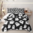 thumbnail image 1 of Homewish Silhouette Multi Ghost Twin Quilt Set for Boys Girls, Cute Halloween Spooky Twin Coverlet Set, 2pcs, 1 of 7
