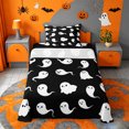 thumbnail image 1 of Homewish Simple Halloween Ghost Twin Sheets,Silhouette Pattern Bedding,Black White,3 Pieces,1 Fitted Sheet and 1 Pillowcase, 1 of 6