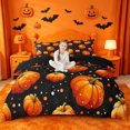 thumbnail image 1 of Homewish Simple Halloween Pumpkin Duvet Cover Queen,Dot Speckle Pattern Queen Bedding,Black Orange,Black Reversible,3-Piece,1 Duvet Cover and 2 Pillowcases, 1 of 6