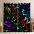 thumbnail image 1 of Homewish Skateboard Curtains 2-Pack (52x84), Gamepad Stars Blackout Window Decor, 1 of 6