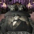 thumbnail image 1 of Homewish Skeleton Print 7pcs Bedding Comforter Set,Gothic Theme Queen Bedding Sets,Black Gray Queen Sheet Sets For Girls Kids,Super Cozy Room Decor Reversible, 1 of 8
