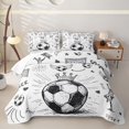 thumbnail image 1 of Homewish Sketch Soccer Twin Quilt Set, Sport Twin Coverlet Set for Boys and Girls, 2 Pieces, 1 Comforter and 1 Pillowcase, 1 of 7