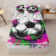 thumbnail image 1 of Homewish Soccer Football Game Zipper Twin Comforter Sets with Fitted Sheet and 2 Pillowcases,Kids Sport Theme Zipper Bedding Set For Ball Lovers,Reversible,4 Pieces, 1 of 7