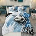 thumbnail image 1 of Homewish Soccer Sport Bedding Comforter Set,Football Game Twin Comforter Sets,Blue Black Honeycomb Bedding Set For Boys Kids,Ultra Soft Home Decor Reversible,2pcs, 1 of 8
