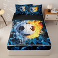 thumbnail image 1 of Homewish Soccer Theme Zipper Twin Comforter Sets with Fitted Sheet and 2 Pillowcases,Boys Ball Sport Zipper Bedding Set For Kids,Black Reversible,4-Piece, 1 of 7