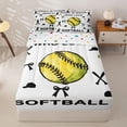 thumbnail image 1 of Homewish Softball Love Silhouette Zipper Full Size Comforter Sets with Fitted Sheet and 2 Pillowcases, Sport Zipper Bedding Set for Girls and Boys, Polka Dots Reversible, 4-Piece, 1 of 6