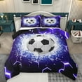 thumbnail image 1 of Homewish Soxxer Sport Game Full Size Comforter Sets,Football Lovers Bedding Comforter Set,Purple White Bedding Sets For Boys Kids,Super Cozy Room Decor Reversible,3 Pieces, 1 of 8