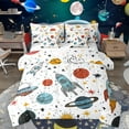 thumbnail image 1 of Homewish Space Ship Rocket 7-Piece Twin Bedding Sets,Cartoon Universe Planet Bedding Comforter Set,Colorful Stars Print Sheet Sets For Teens,Breathable Home Decor, 1 of 8