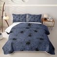 thumbnail image 1 of Homewish Spider Web Quilt Full, Happy Halloween Full Bedspread Sets, Dusty Blue, 3pcs 1 Bedspread and 2 Pillowcases, 1 of 7