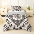 thumbnail image 1 of Homewish Spider Web Skull Twin Comforter Sets,Grunge Goth Damask Bedding Set,Cream,Halloween Duvet,Light Gray Reversible,2 Pieces,1 Comforter and 1 Pillowcase, 1 of 7
