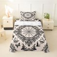 thumbnail image 1 of Homewish Spider Web Skull Twin Sheets,Grunge Goth Damask Bedding,Cream,Halloween Bed Set,3 Pieces,1 Fitted Sheet and 1 Pillowcase, 1 of 6