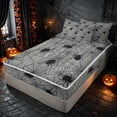 thumbnail image 1 of Homewish Spider Web Zipper Twin Comforter Sets with Fitted Sheet and 2 Pillowcases, Happy Halloween Zipper Bedding Set, Gray, Gray Reversible, 1 of 7
