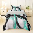 thumbnail image 1 of Homewish Spiral Lines Twin Comforter Sets,Modern Aesthetic Bedding Set,Green Black,Light Gray Reversible,2 Pieces,1 Comforter and 1 Pillowcase, 1 of 7