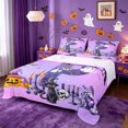 thumbnail image 1 of Homewish Spooky Alphabet Print Bed Sheets,Happy Halloween Letter P Design Full Size Sheets,4 Pieces,1 Flat Sheet,1 Fitted Sheet and 2 Pillowcases, 1 of 6