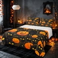 thumbnail image 1 of Homewish Spooky Black Cat Bed Sheets, Vintage Halloween Pumpkin Full Size Sheets, Black Orange Yellow, 4pcs (1 Flat Sheet, 1 Fitted Sheet and 2 Pillowcases), 1 of 4