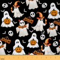 thumbnail image 1 of Homewish Spooky Ghost Skull Fabric by the Yard 1 Yard,Halloween Pumpkin Lantern Home Decor Fabric by the Yard,White Orange Black Sewing Fabric For Teens,Ultra Soft Home Decor, 1 of 6