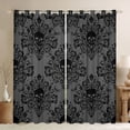 thumbnail image 1 of Homewish Spooky Halloween Skull Blackout Curtains,Gray Black Damask Curtains Pack of 2 (42x84 Each), 1 of 6